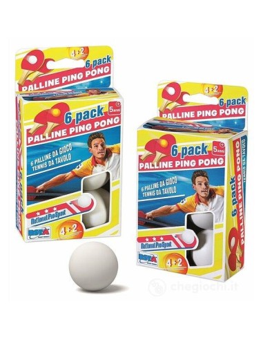 11860 SET 6 PALLE PING PONG BIANCHE/ARANCIO