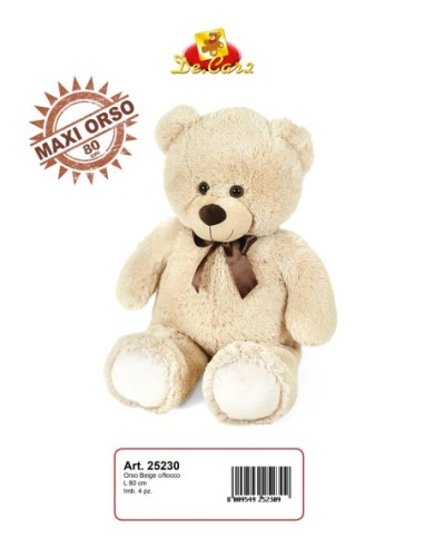 25230 MAXI ORSO MR WHITE CON FIOCCO BEIGE H 80