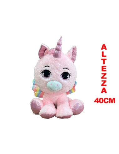 9909 PELUCHE UNICORNO ROSA CM 40